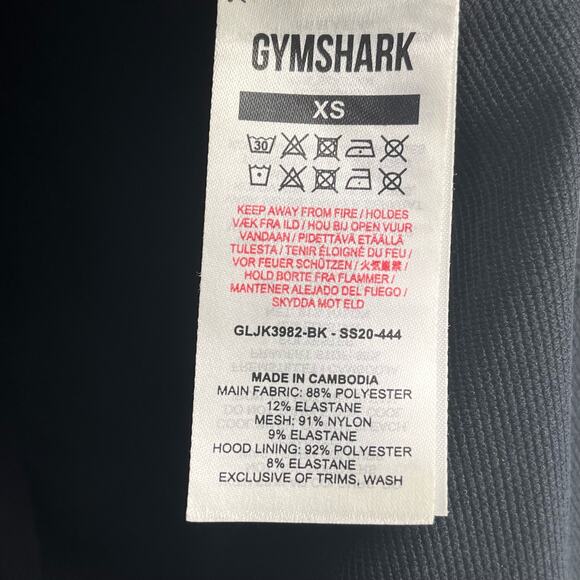 Gymshark Venture Hooded Jacket Womens Size XS Cropped Solid Black - Picture 6 of 6